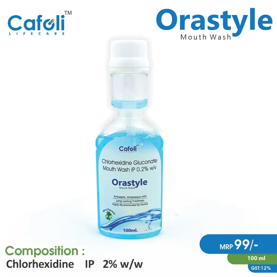 Chlorhexidine Gluconate (0.2% w/v) Orastyle Mouth Wash at best price in PCD Pharma Franchise for skin disinfection.